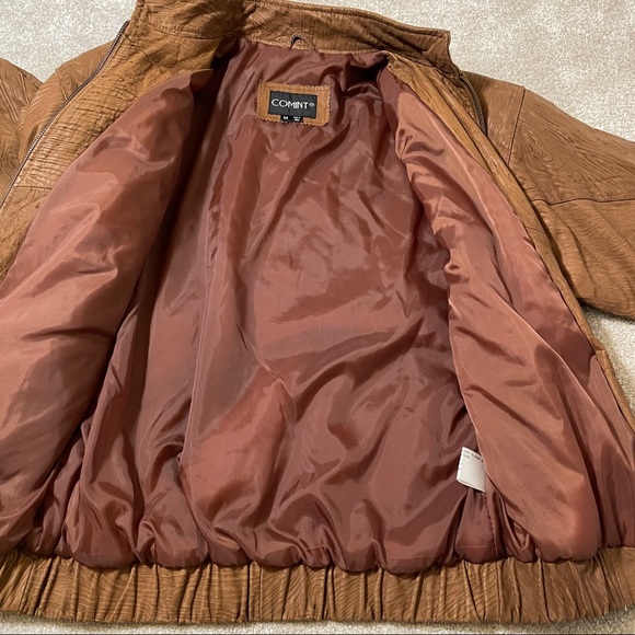 Vintage Comint 100% genuine Brown Leather Jacket with 100% Nylon inner lining - Picture 6 of 6